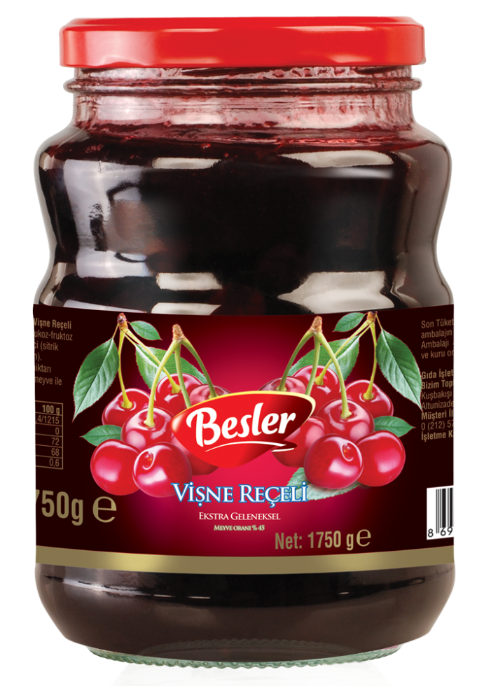Besler Reçel Vişne Geleneksel 1750 Gr Bizim Toptan
