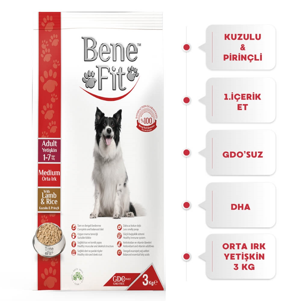 Orta Irk Yetişkin Köpek Kuzulu 3 Kg Bizim Toptan