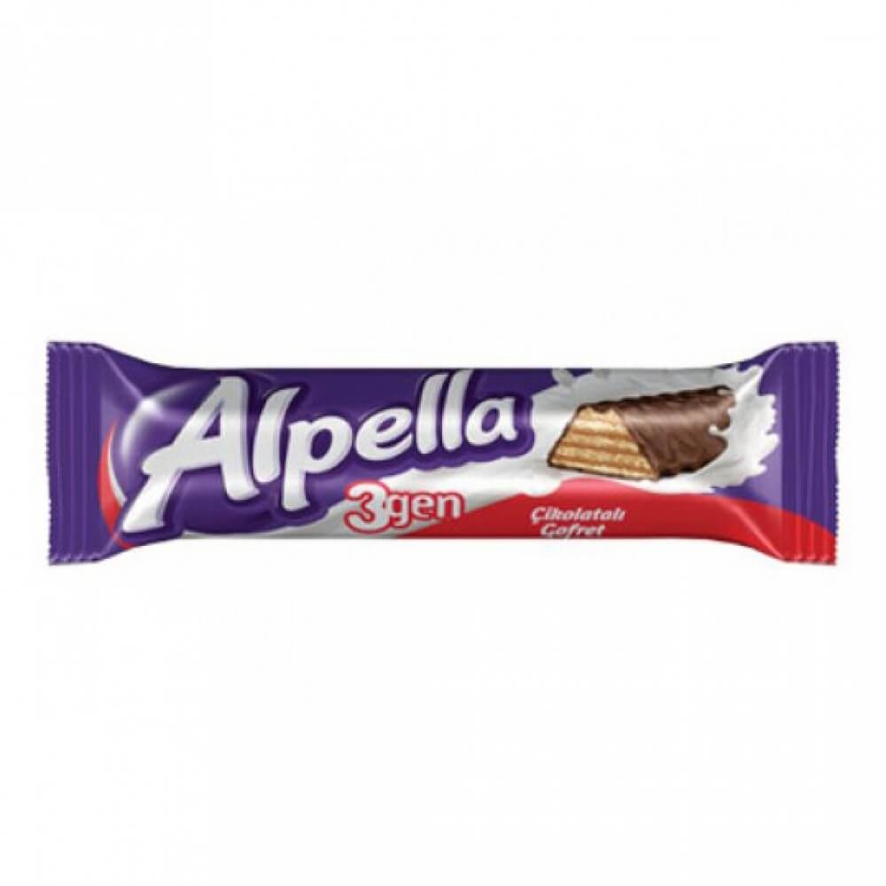 Alpella 3gen Çikolatalı Gofret 28 GR (24 ADET) Bizim Toptan