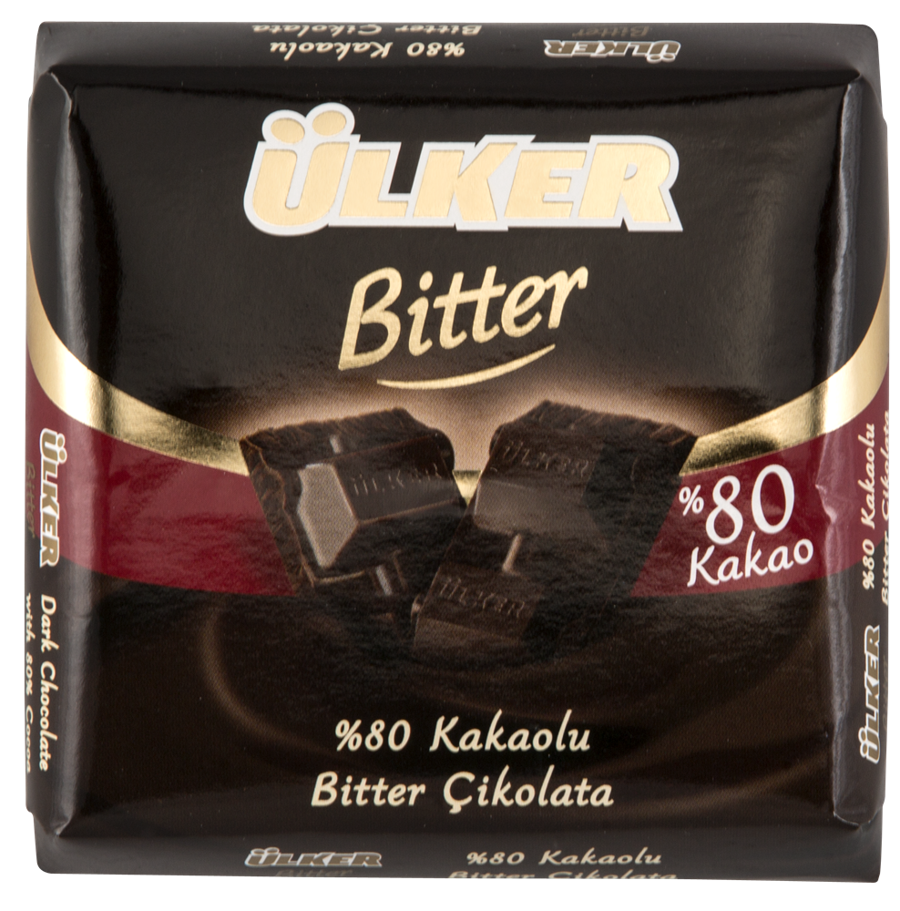 Ülker Çikolata Kare Bitter 80 Kakao 70 Gr (6 Adet) Bizim Toptan