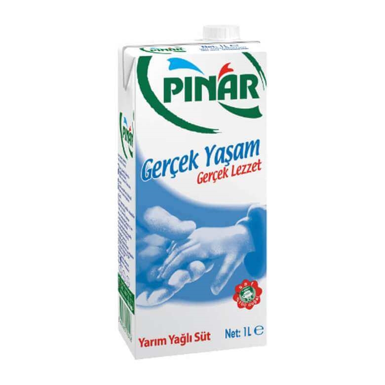 Pınar Yarım Yağlı Süt 1 Lt. Bizim Toptan