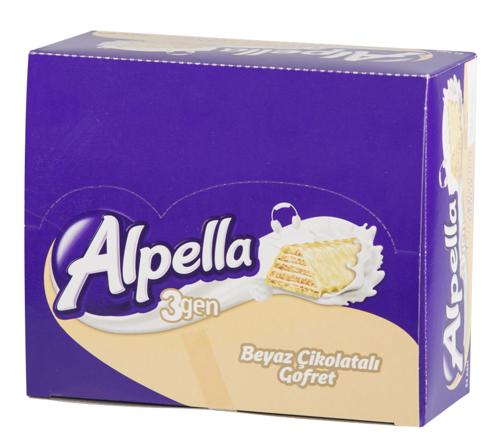resm Alpella 3Gen Beyaz Çikolatali Gofret 28 g 24'lü