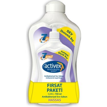 resm Actıvex Antibakteriyel Sıvı Sabun Hassas 1,5 LT+700