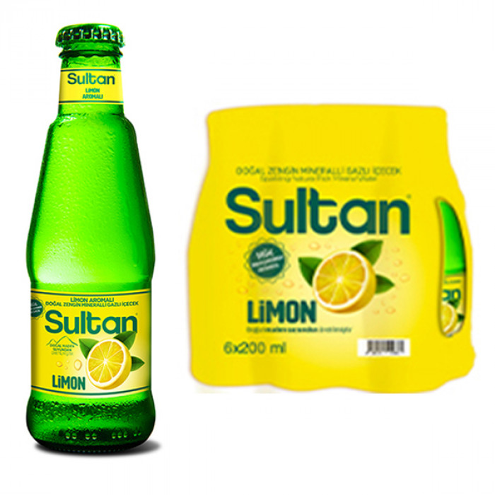 resm Sultan C-Limon Aromalı Maden Suyu 200 ml 6'lı