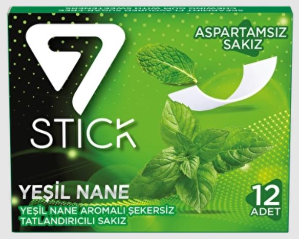 resm 7 Stick Yeşil Nane Aromalı Sakız 33 g