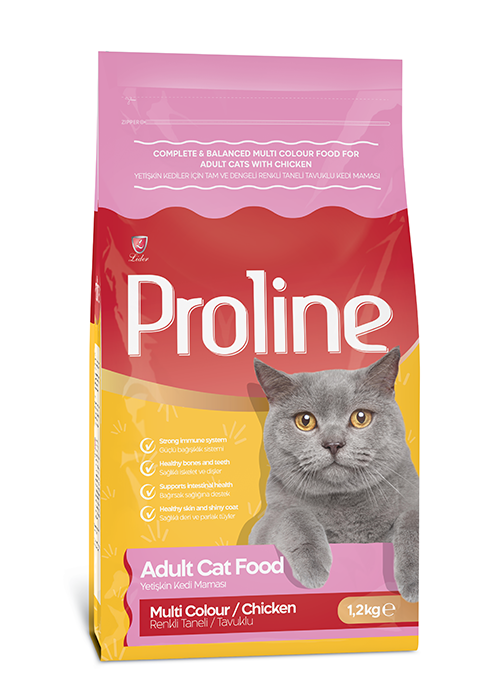 resm Proline Renkli Taneli Tavuklu Yetişkin Kedi Maması 1,2 kg