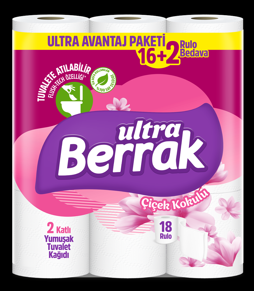 resm Berrak Ultra Tuvalet Kağıdı Renkli Parfümlü 18'li