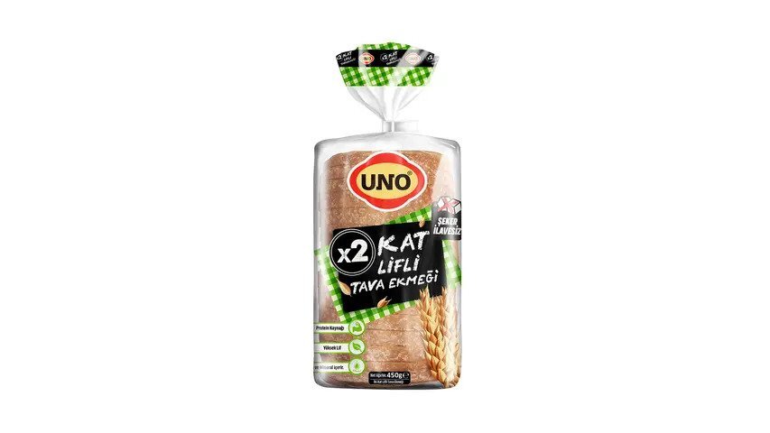 resm Uno İki Katlı Lifli Tava Ekmeği 450 g