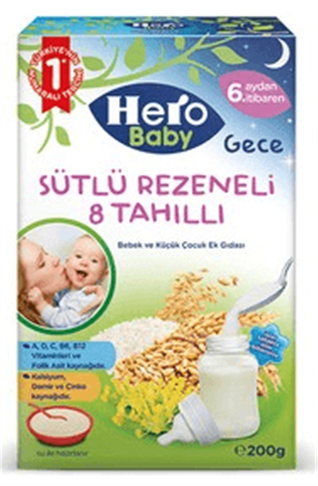 resm Ülker Hero Baby Süt Rezeneli 8 Tahıllı Gece 200 g