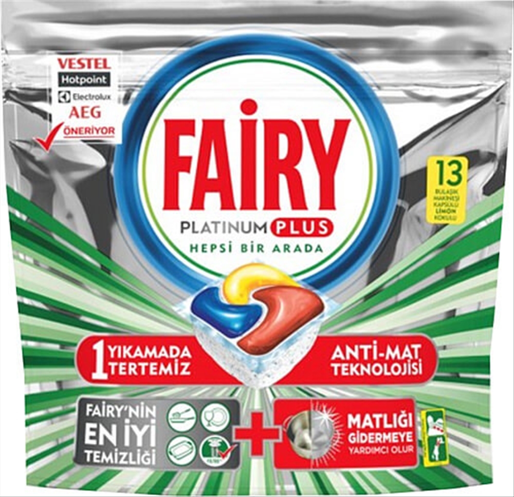 resm Fairy Platinum Bulaşık Makinesi Tableti 13'lü