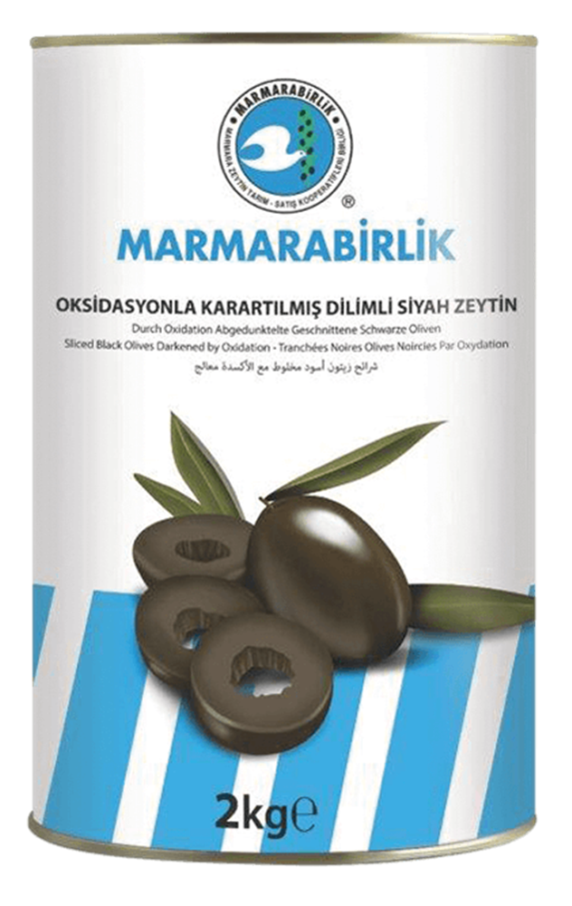 resm Marmara Birlik Dilimli Siyah Zeytin Teneke 2 kg