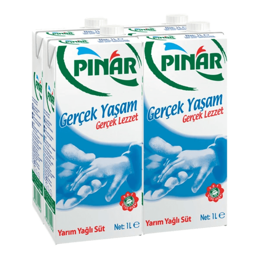 resm Pınar Yarım Yağlı Süt 4x1 L