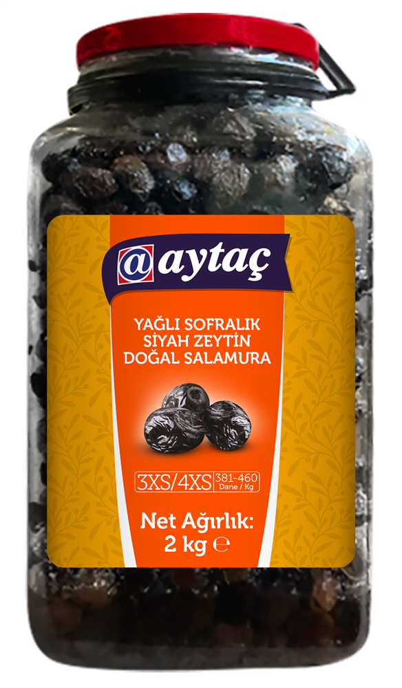 resm Aytaç Yağlı Siyah Zeytin (3XS-4XS) 381-460 2 kg