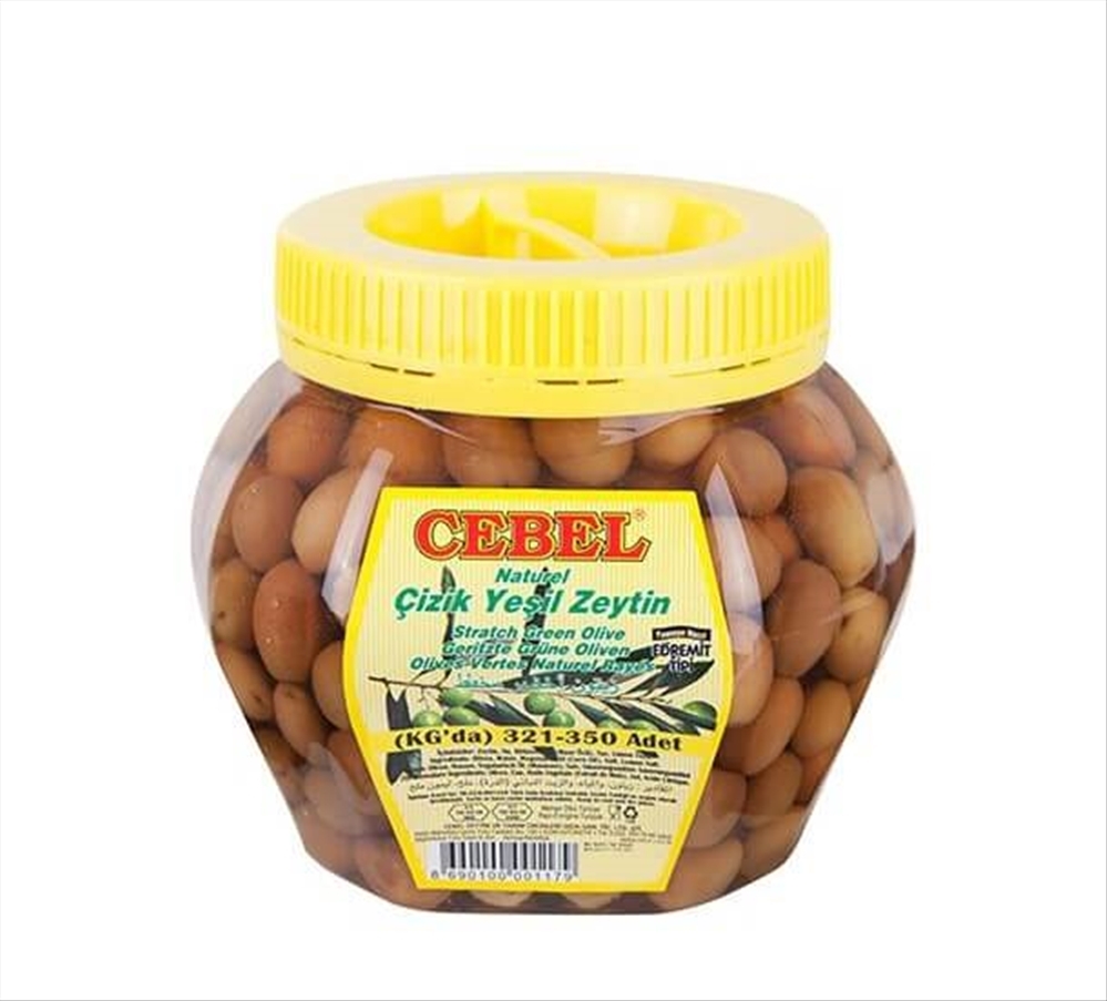 resm Cebel Çizik Yeşil Zeytin Pet 321-350 1 kg