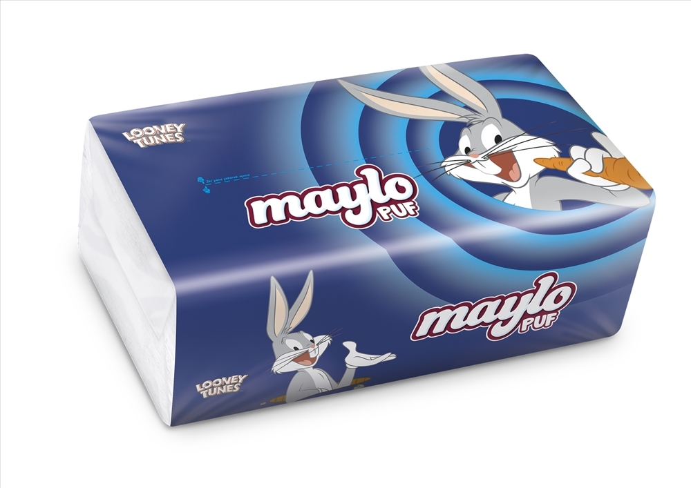 resm Maylo Puf Mendil Looney Karakterli 150'li