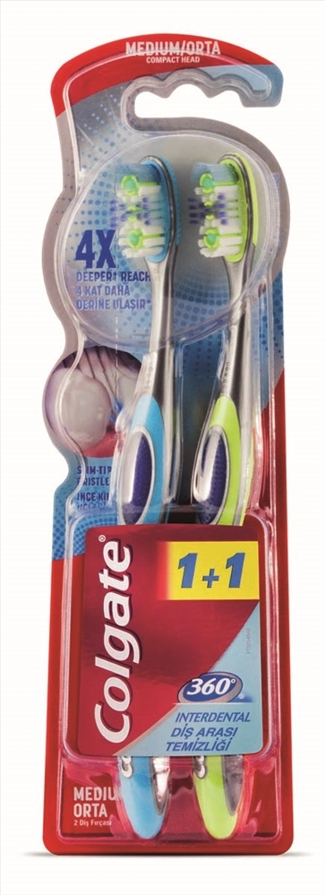 resm Colgate 360 1+1 Charcoal Siyah Diş Fırçası