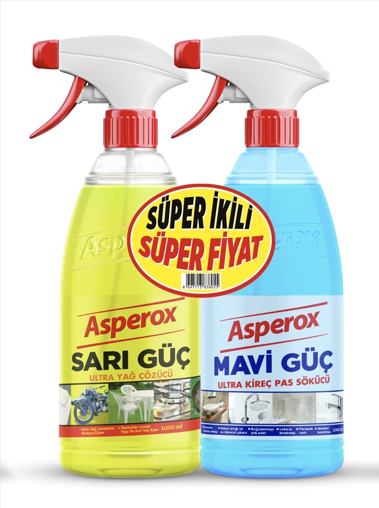 resm Asperox Sarı+Mavi Güç 1+1 Lt