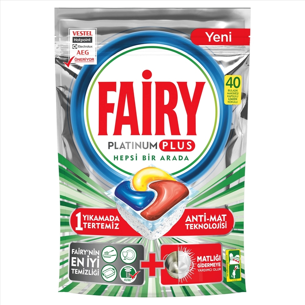 resm Fairy Platinum Bulaşık Makinesi Tableti 40'lı