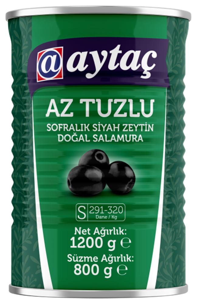 resm Aytaç Salamura Az Tuzlu Siyah Zeytin (S) 291-320 800 g