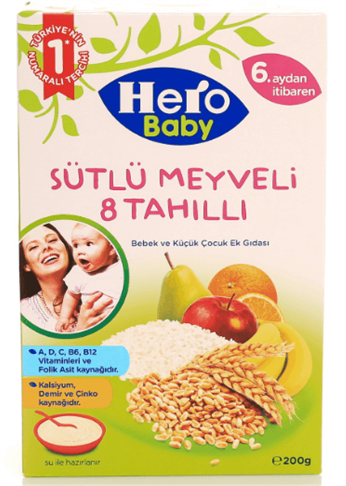 resm Ülker Hero Baby Sütlü Meyveli 8 Tahıllı 200 g