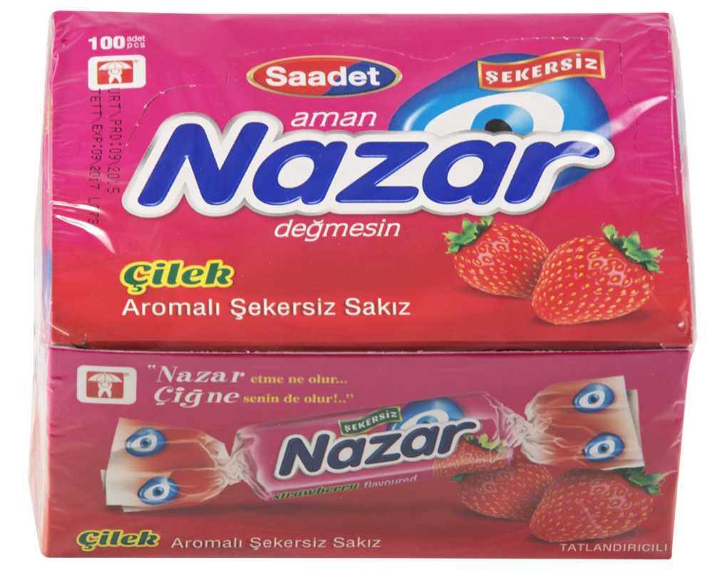 resm Nazar Çilek Aromalı Sakız 100'lü