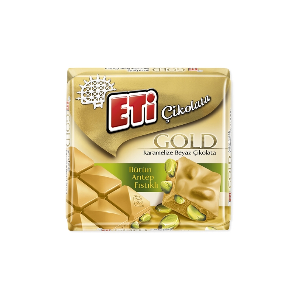 resm Eti Gold Antep Fıstıklı Karamelize Kare Çikolata 60 g