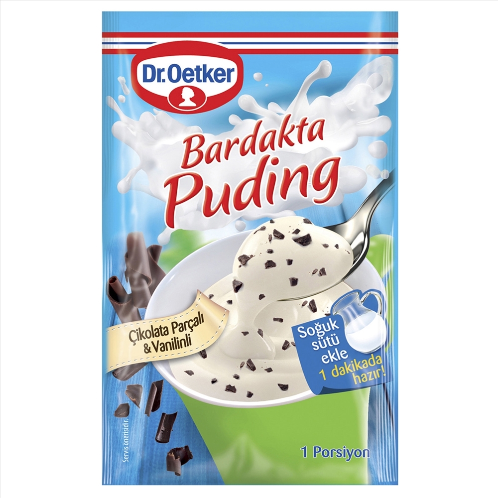 resm Dr.Oetker Bardakta Puding Çikolata Parçacıklı Vanilin 34 g