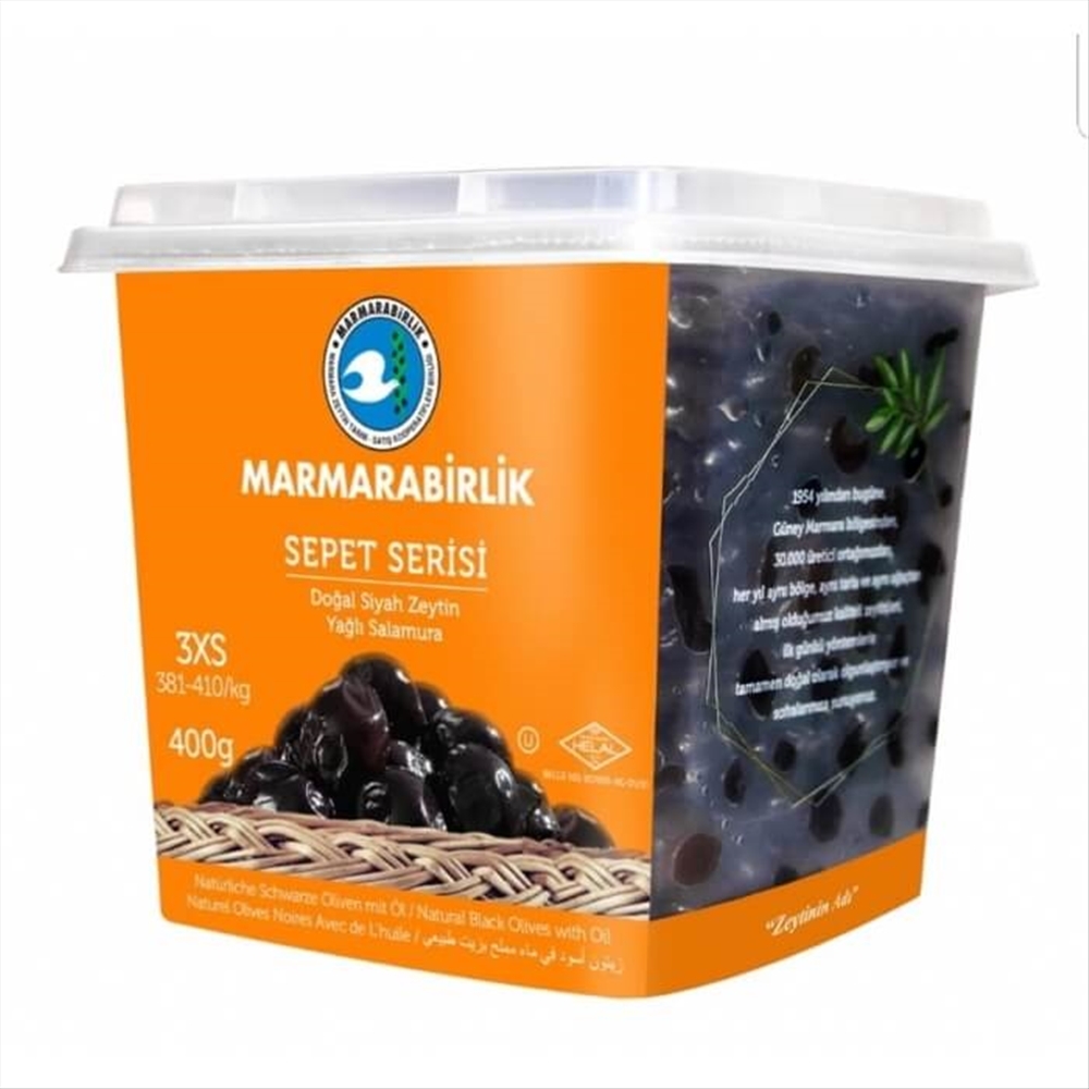 resm Marmara Birlik Sepet Siyah Zeytin (XS) 381-410 400 g