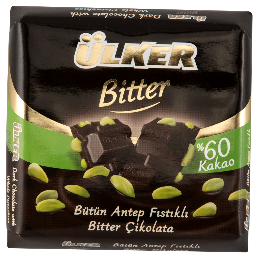 resm Ülker Çikolata Kare Bitter Fıstıklı 65 g