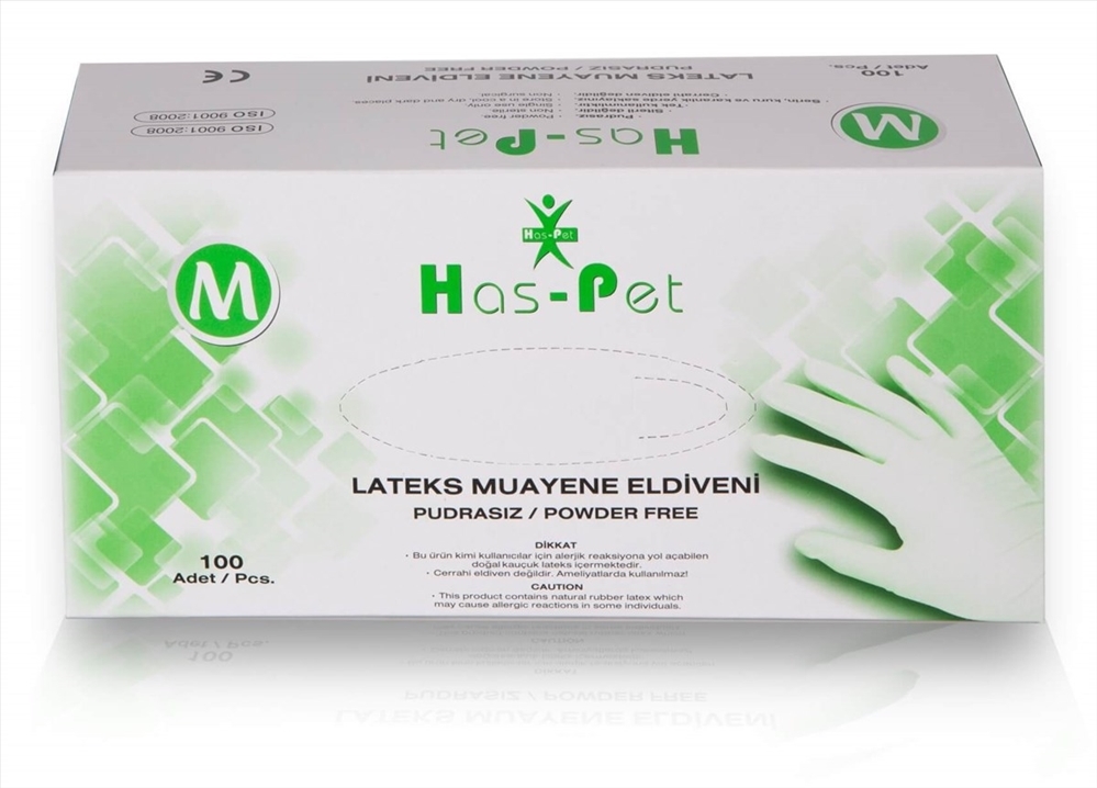 resm Haspet Pudrasız Latex Eldiven M 100'Lü