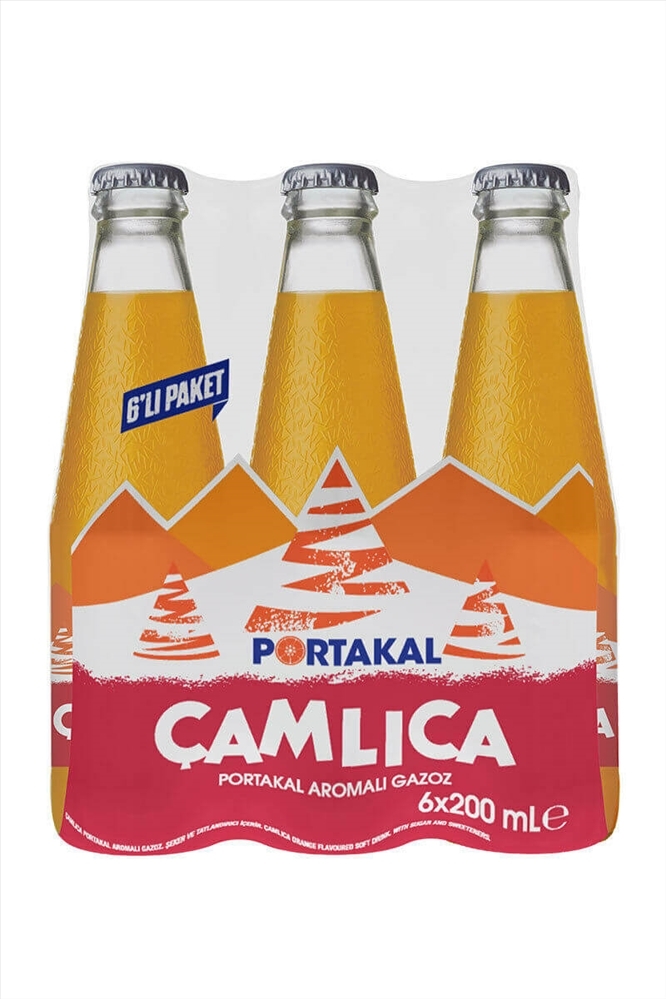 resm Çamlıca Portakal Cam Şişe M.P. 6x200 ml