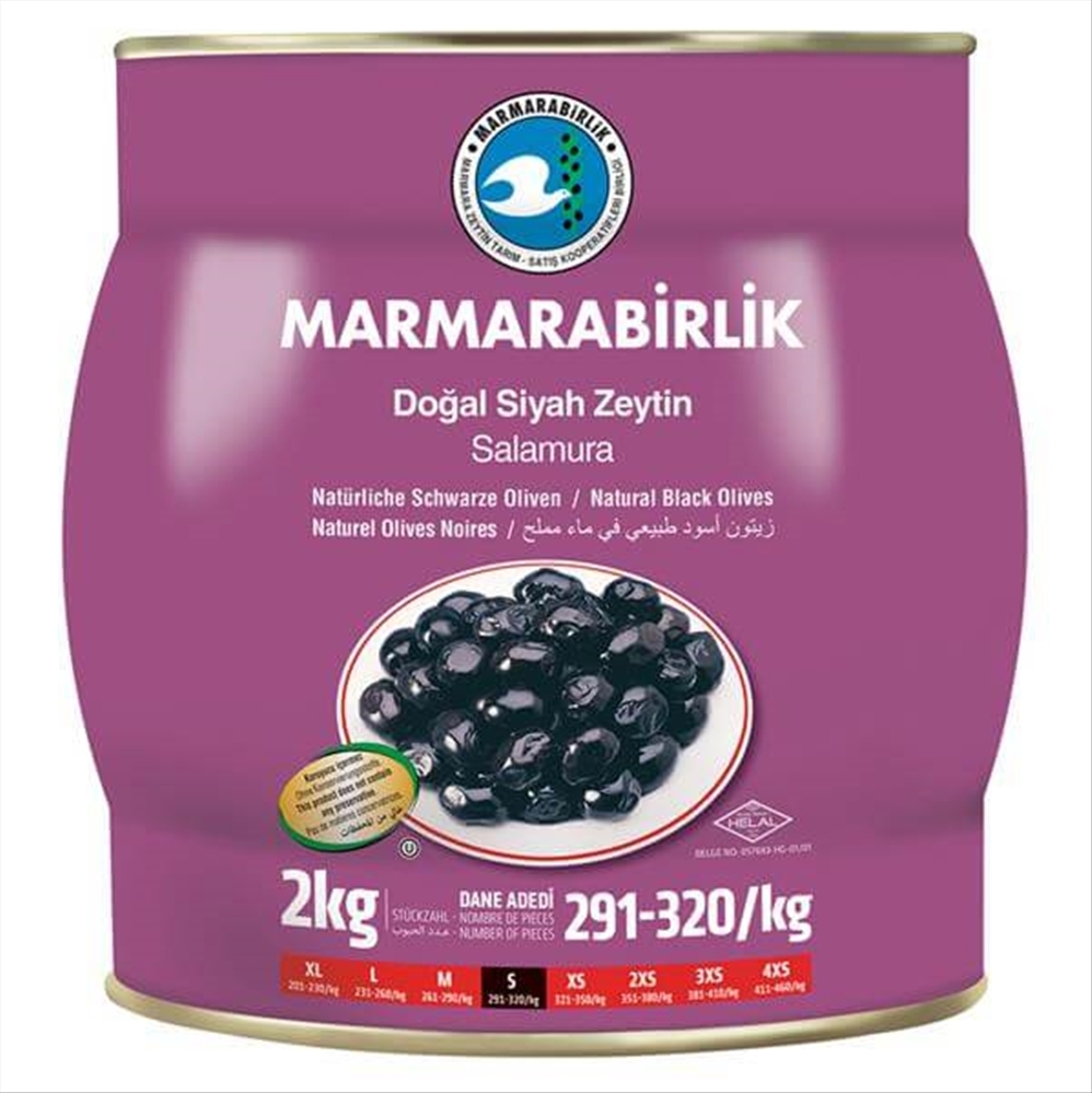 resm Marmara Birlik Yağlı Siyah Zeytin (S) 291-320 2 kg