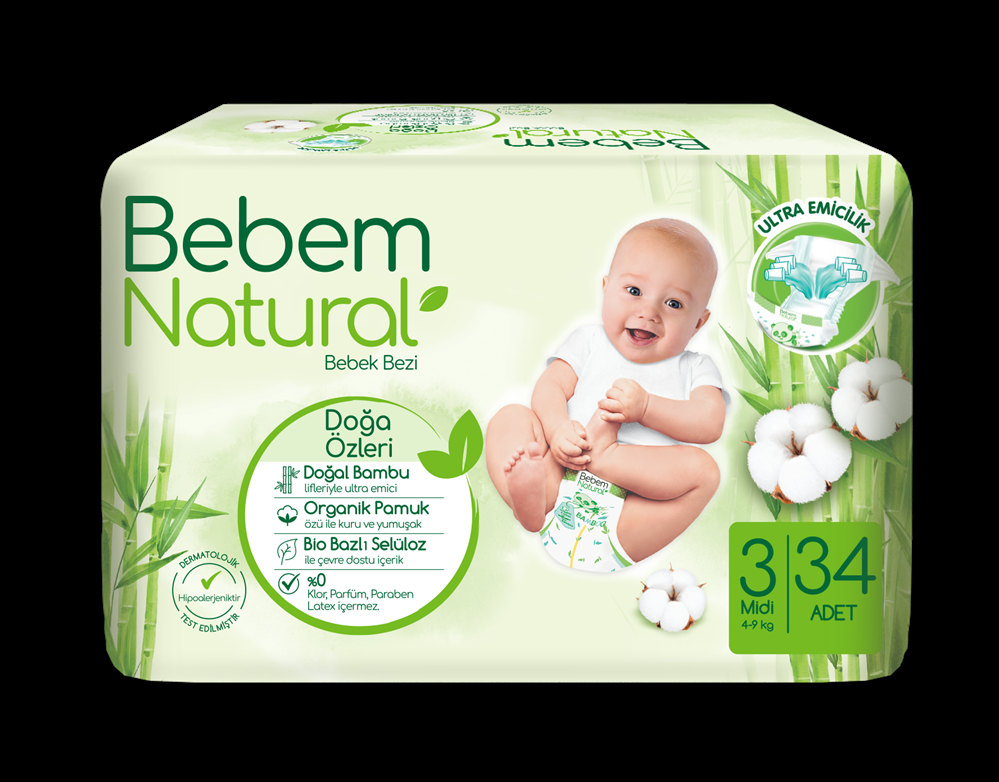 resm Bebem Natural Jumbo 3 Midi 34'lü