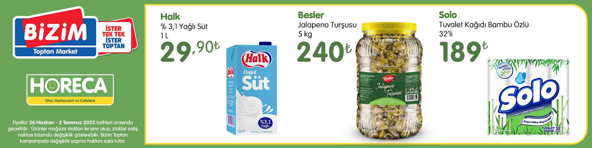 HORECA Müşterilerine Özel