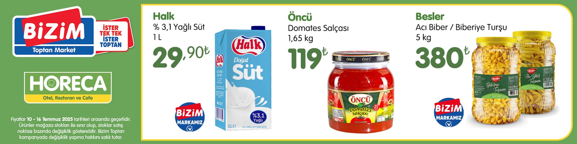 HORECA Müşterilerine Özel