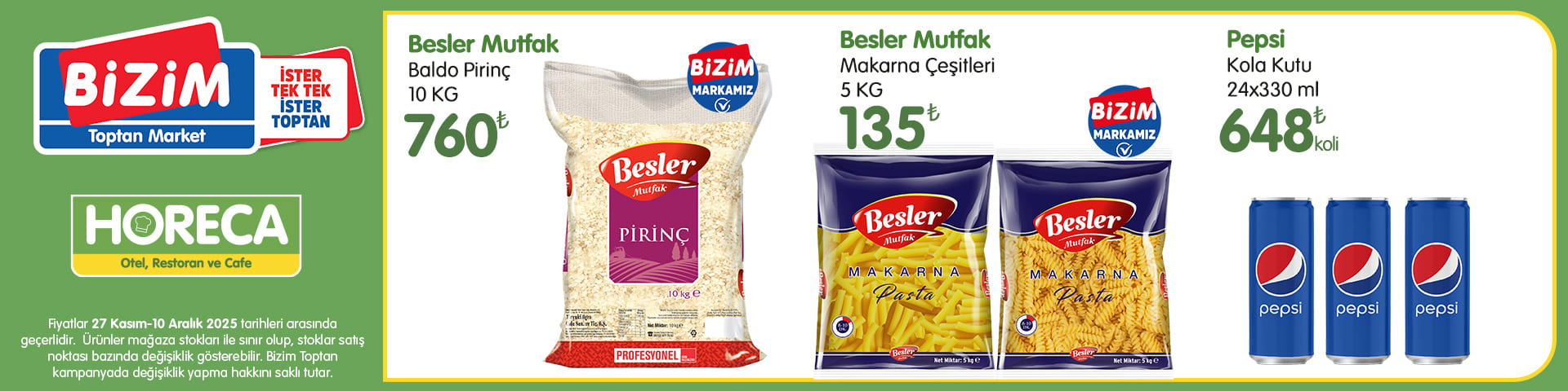 HORECA Müşterilerine Özel