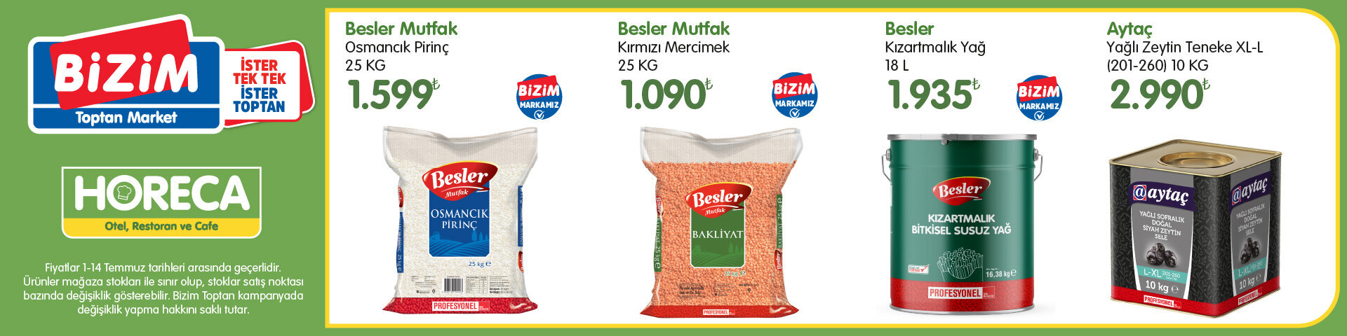 HORECA Müşterilerine Özel