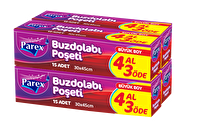 Parex Büyük Boy Buzdolabı Poşeti 15'li 4 Al 3 Öde