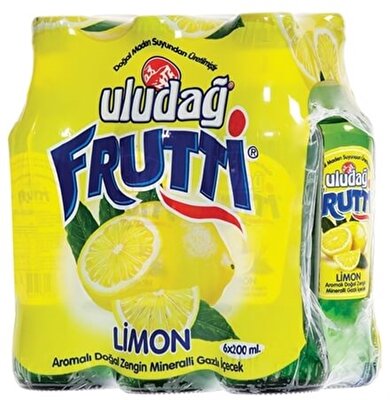 Uludağ Frutti Limon Aromalı Maden Suyu 200 ml 6'lı