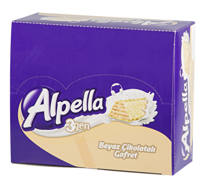 Alpella 3Gen Beyaz Çikolatali Gofret 28 g 24'lü