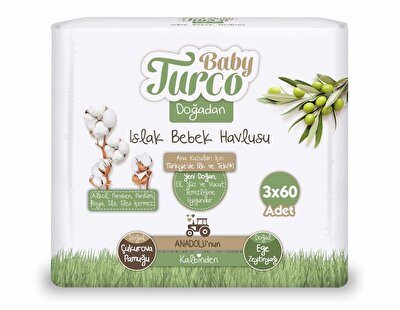 Baby Turco Doğadan Islak Havlu 3x60'lı
