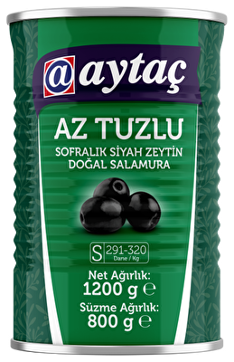 Aytaç Salamura Az Tuzlu Siyah Zeytin (S) 291-320 800 g