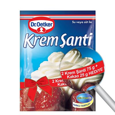 Dr. Oetker Krem Şanti (2x75) + Kakao (25 g) 175 g