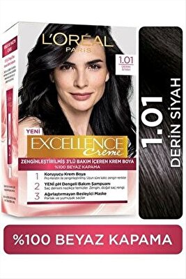 Loreal Excellence Creme Derin Saf Siyah Saç Boyası