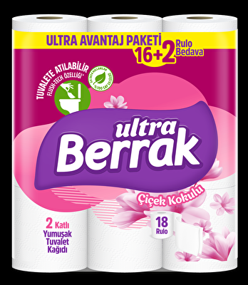 Berrak Ultra Tuvalet Kağıdı Renkli Parfümlü 18'li
