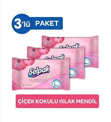 Selpak Çiçek Kokulu Islak Cep Mendil 3x10'lu