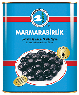 Marmara Birlik Salamura Siyah Zeytin Teneke (XS) 321-350 10 kg