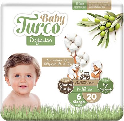 Baby Turco Doğadan 6 Numara Jumbo Xlarge 20'li