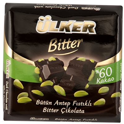 Ülker Çikolata Kare Bitter Fıstıklı 65 g