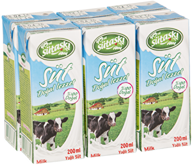 Sütaş Yağlı Süt 6x180 ml